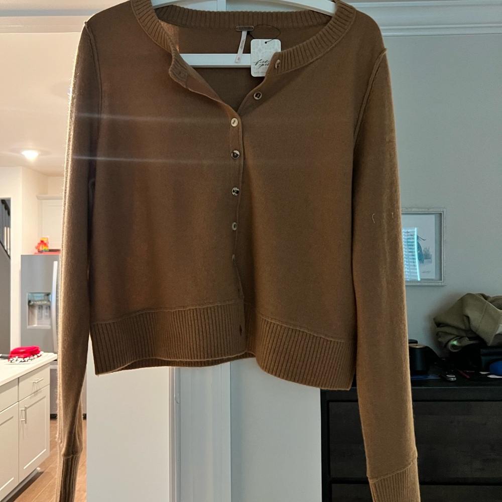 Free People Nocturnal Cardigan for n Dark Tan size XL